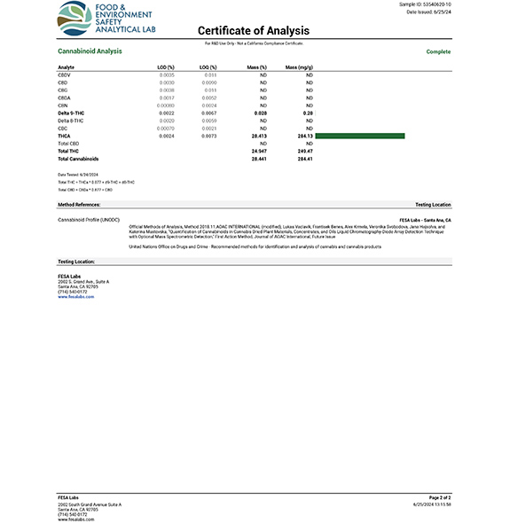 Super Silver Haze COA