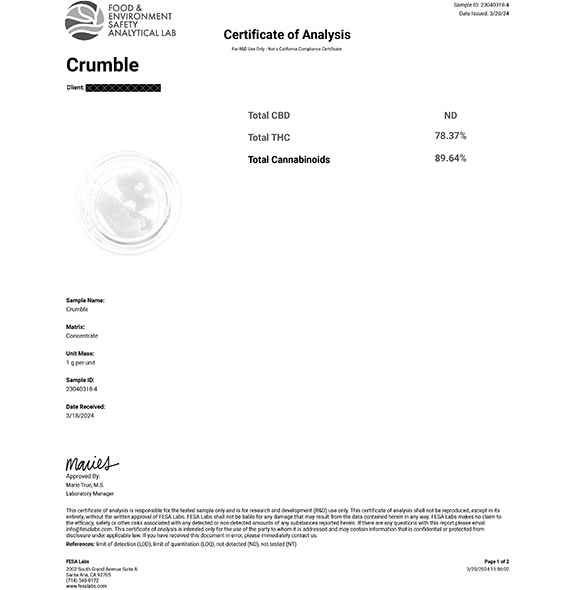 Crumble COA